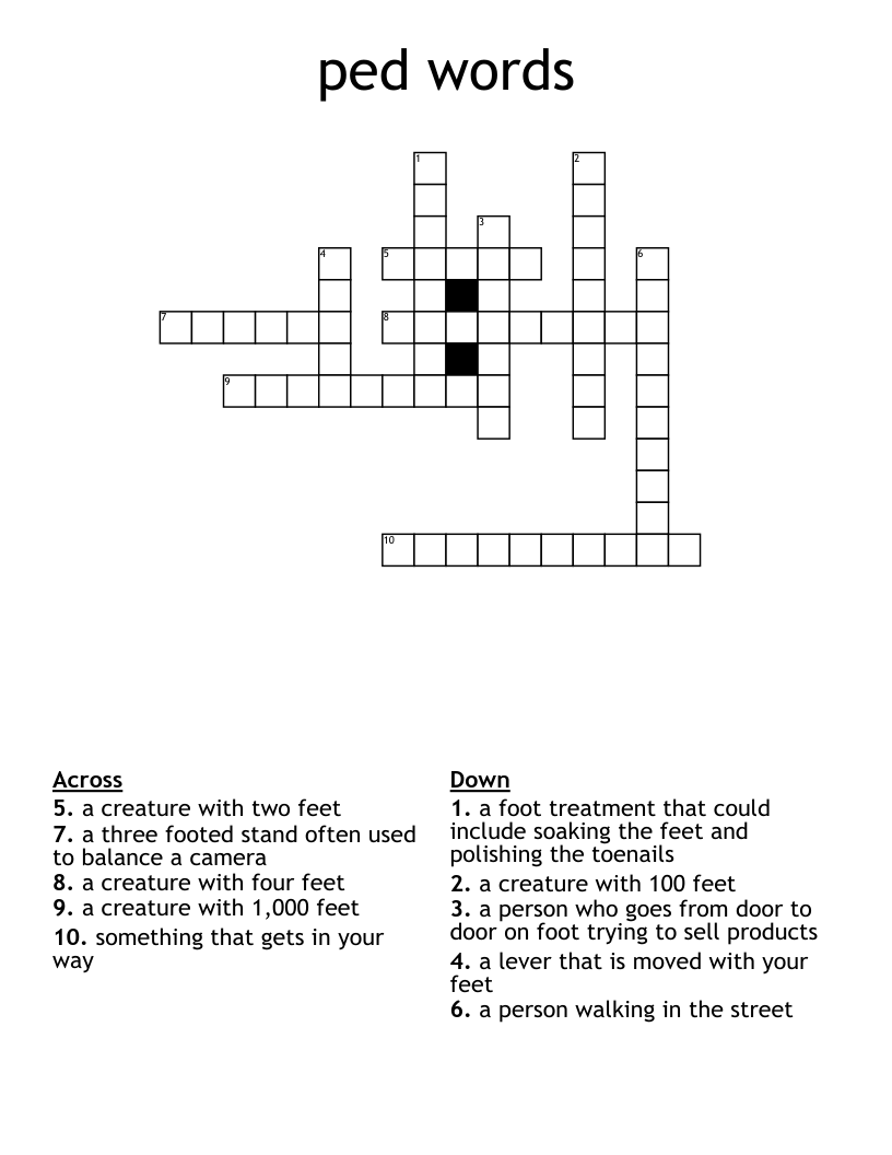 ped words Crossword