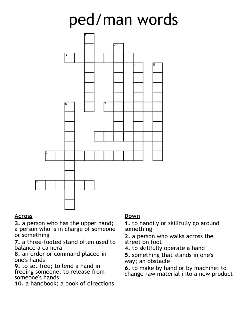 ped/man words Crossword