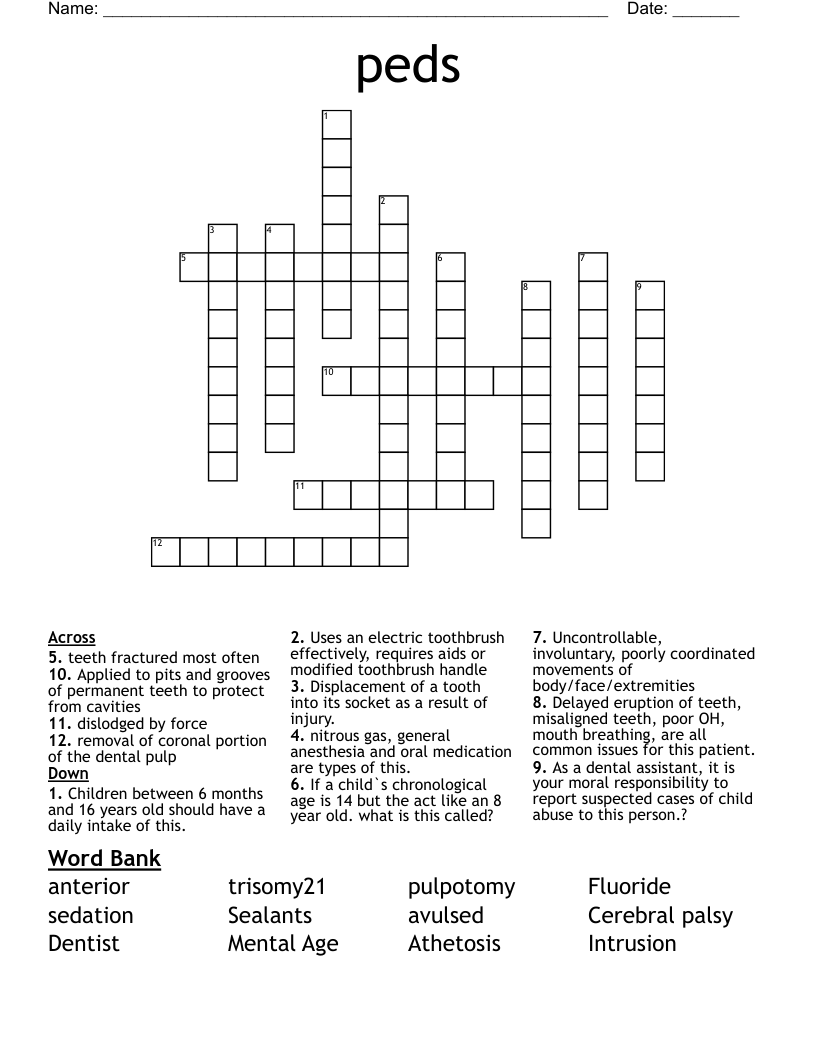 peds Crossword
