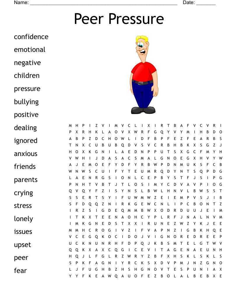 Peer Pressure Word Search