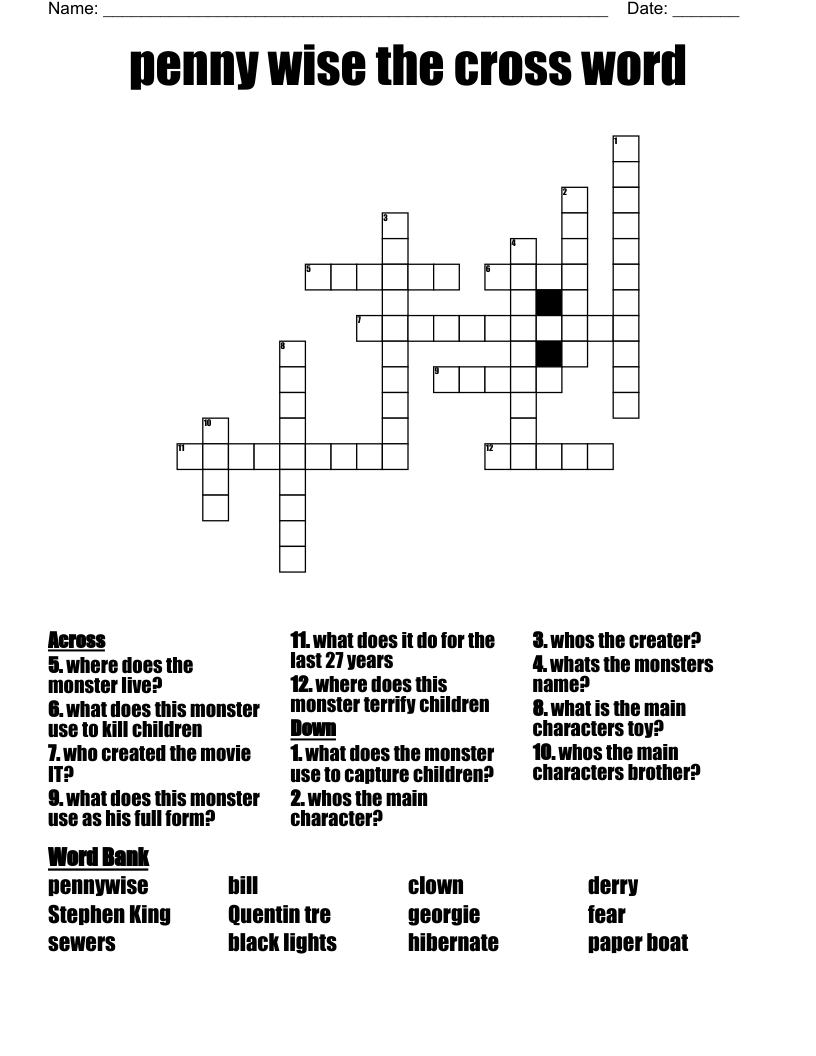 penny wise the cross word