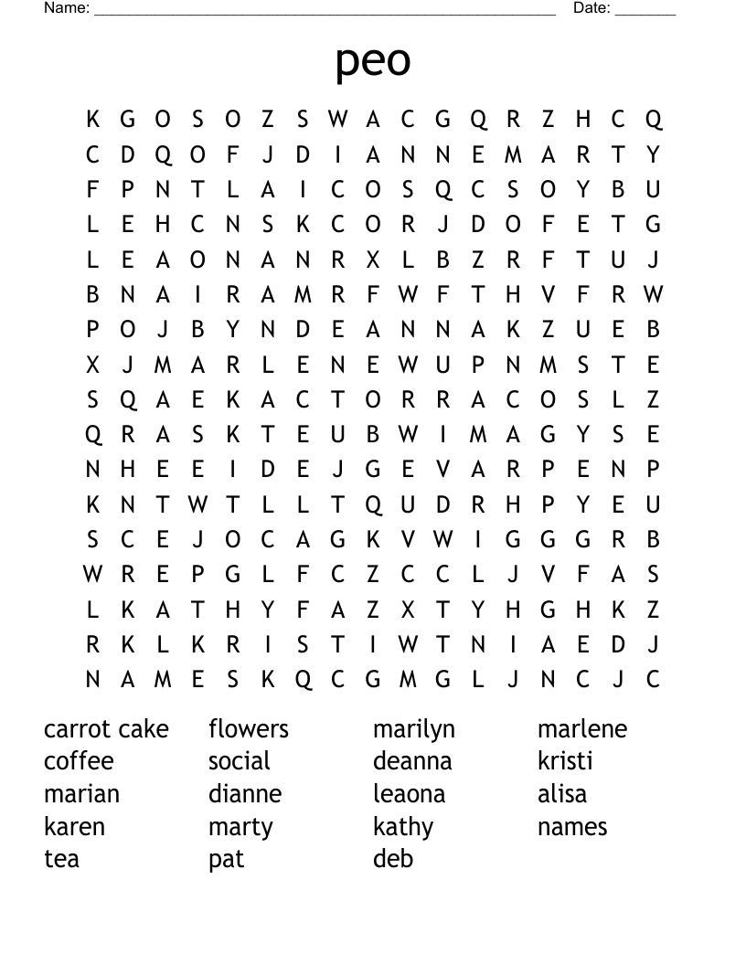 peo Word Search