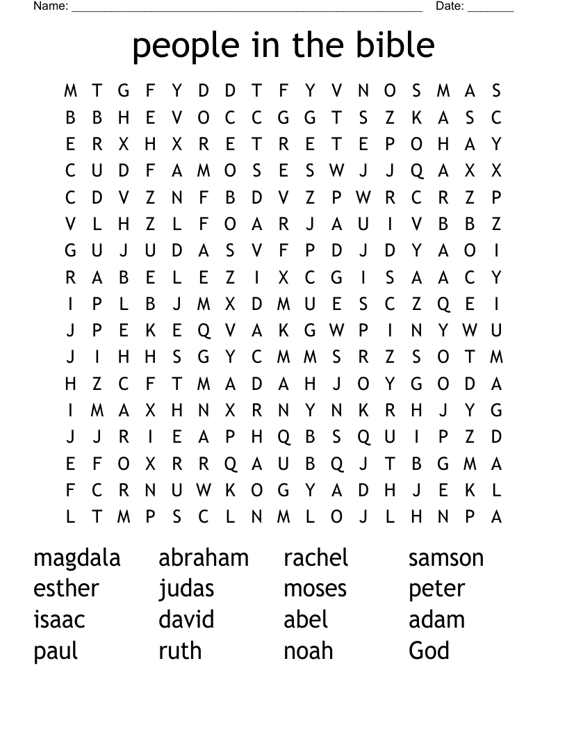 people in  the bible Word Search