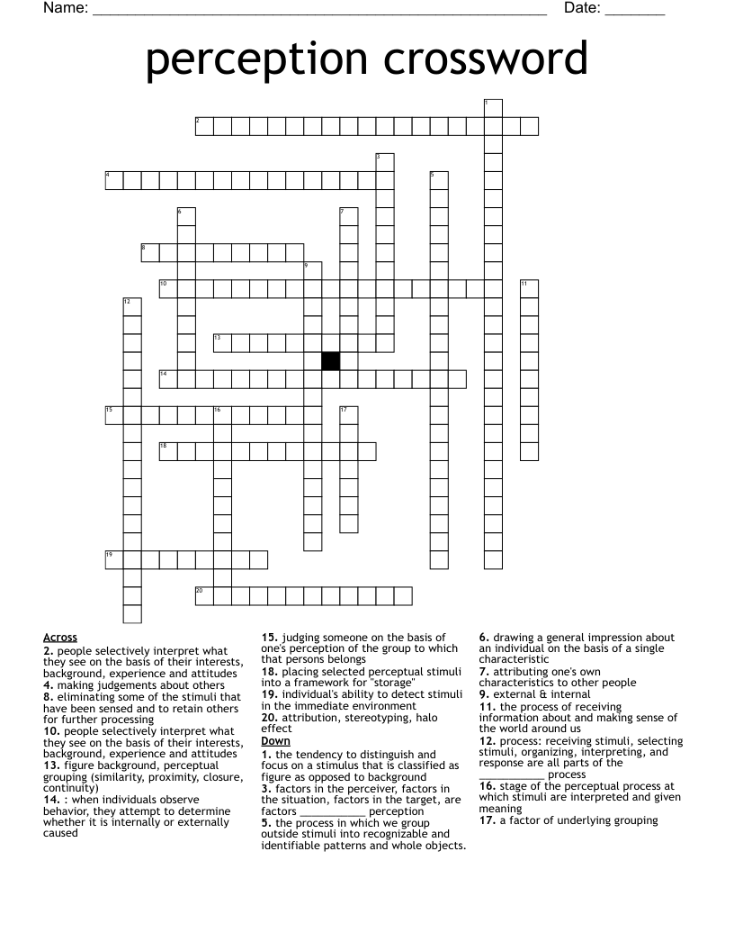 perception crossword