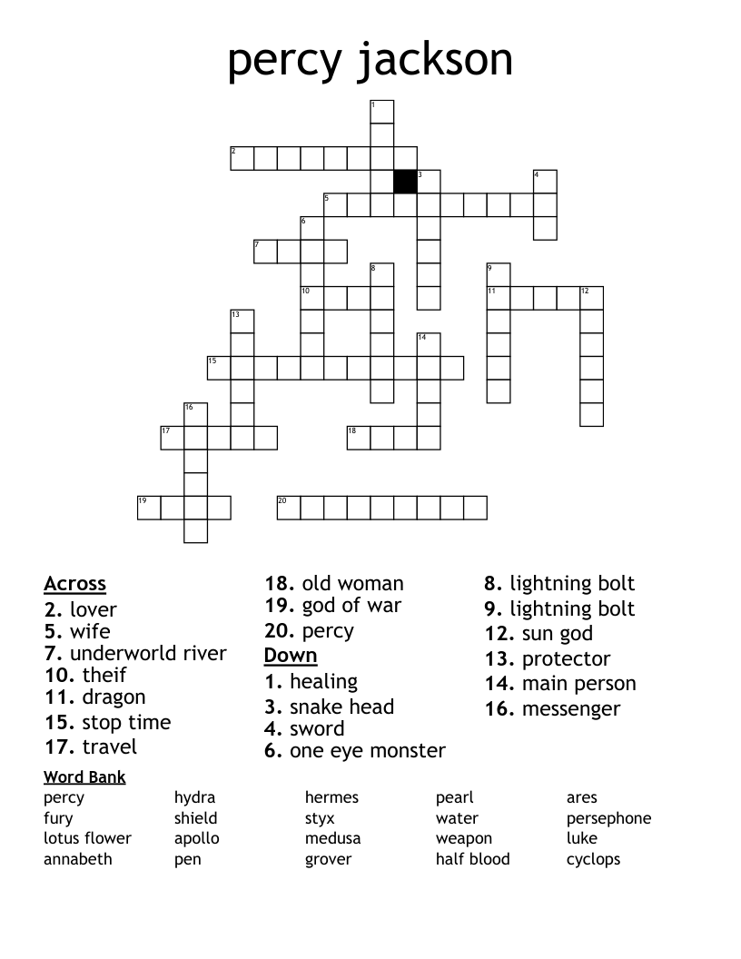 percy jackson Crossword
