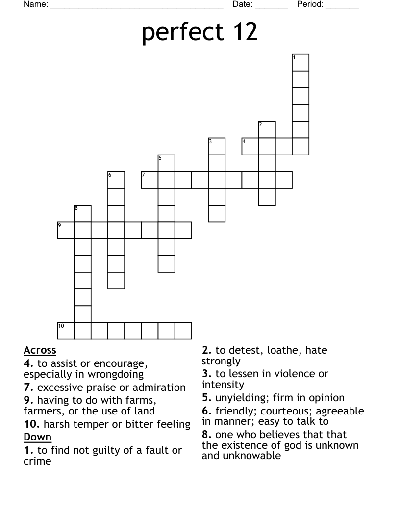 perfect 12  Crossword