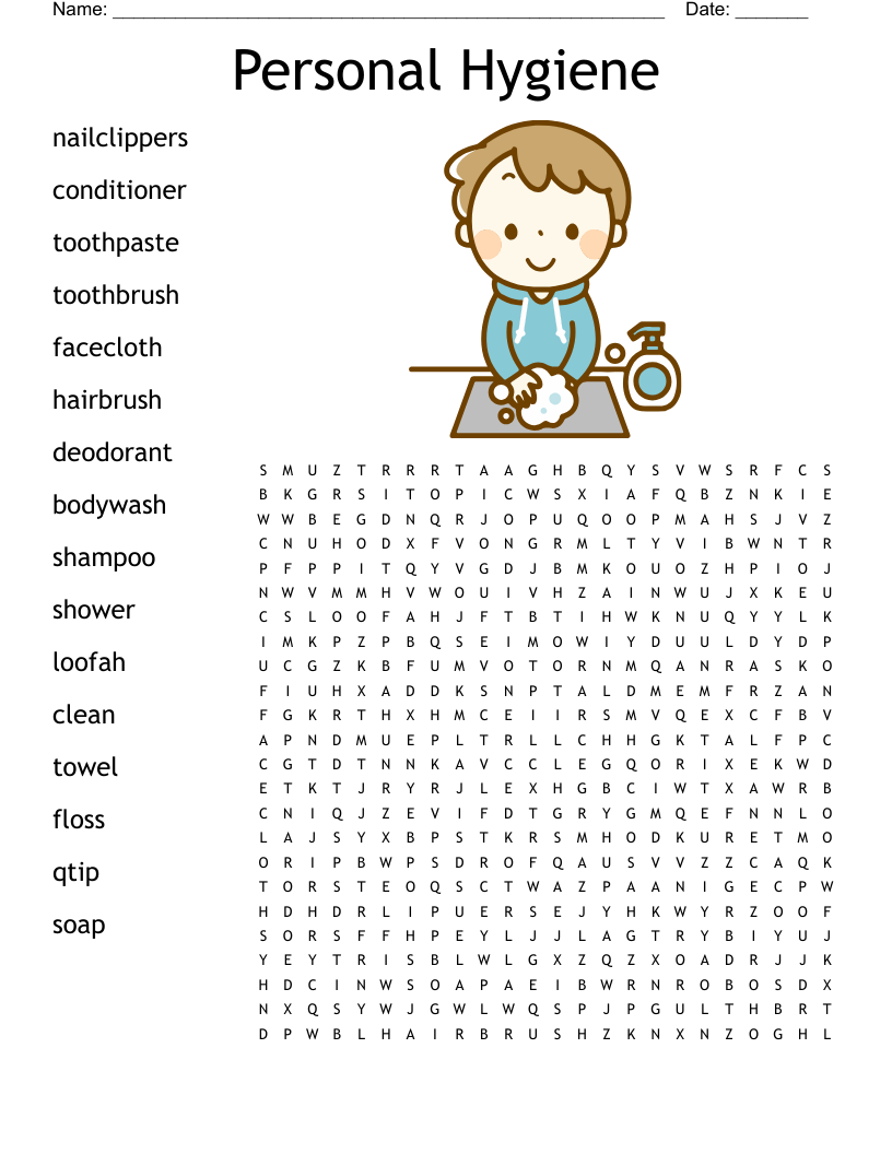 Personal Hygiene Word Search
