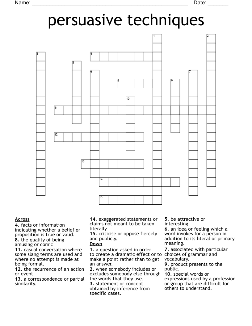 persuasive techniques Crossword
