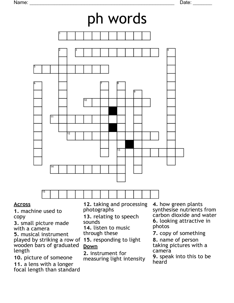 ph words Crossword