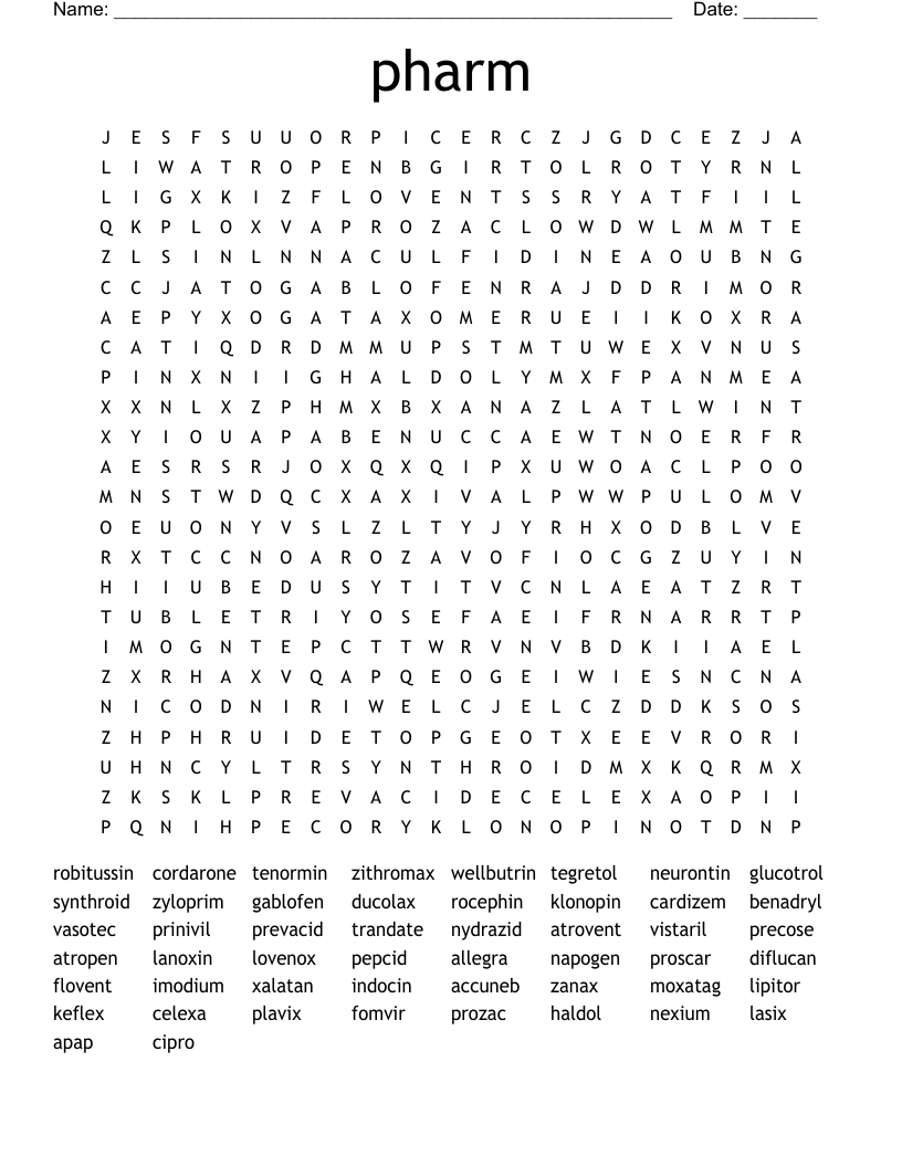 pharm  Word Search