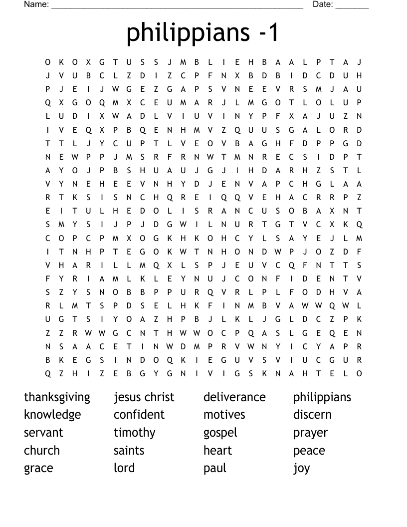 philippians -1 Word Search