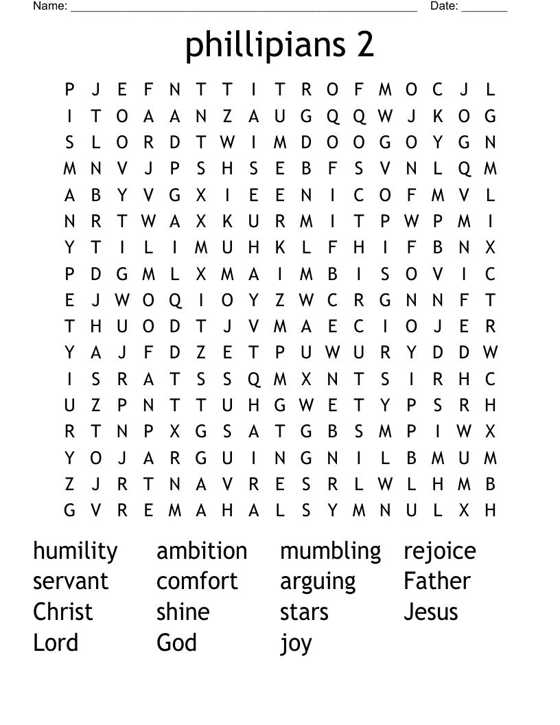 phillipians 2 Word Search