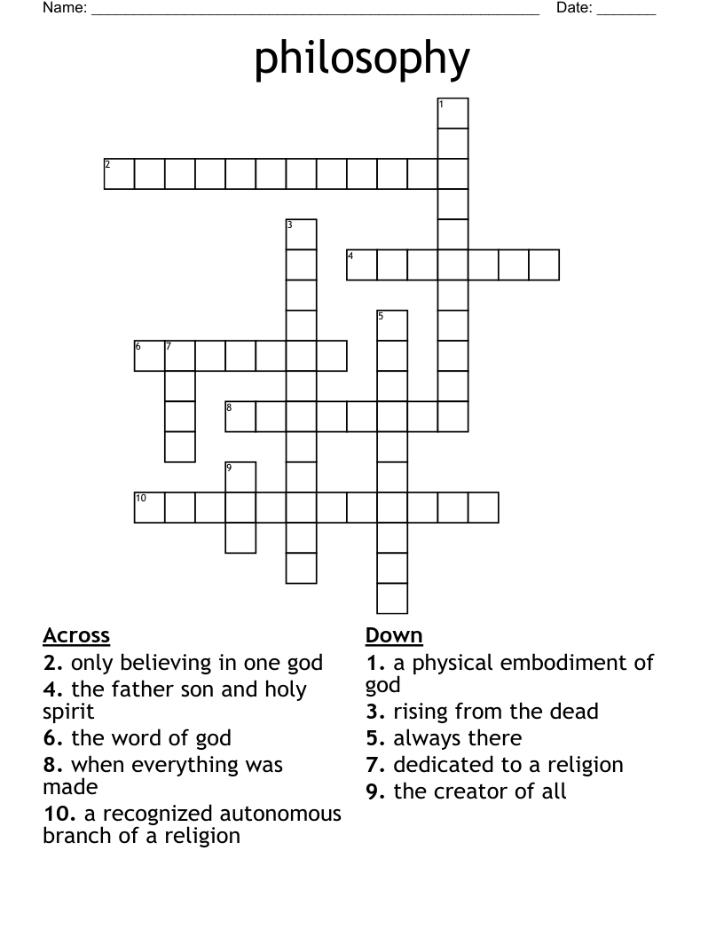 philosophy Crossword