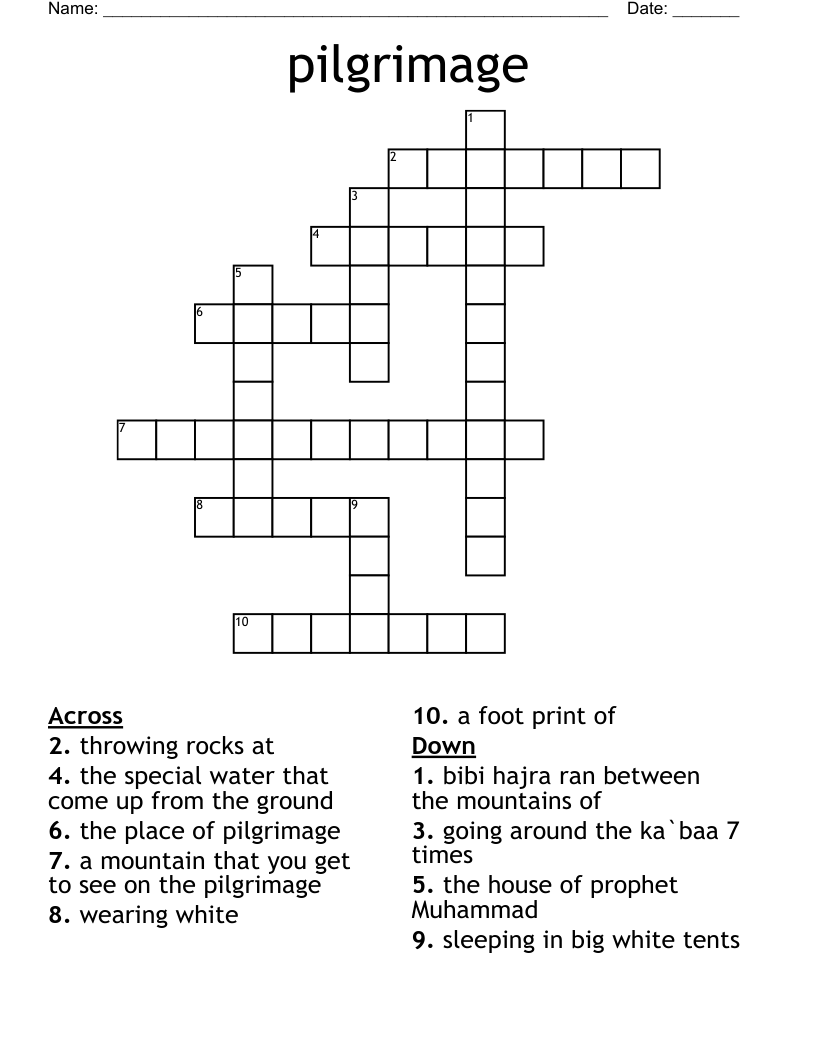 pilgrimage  Crossword