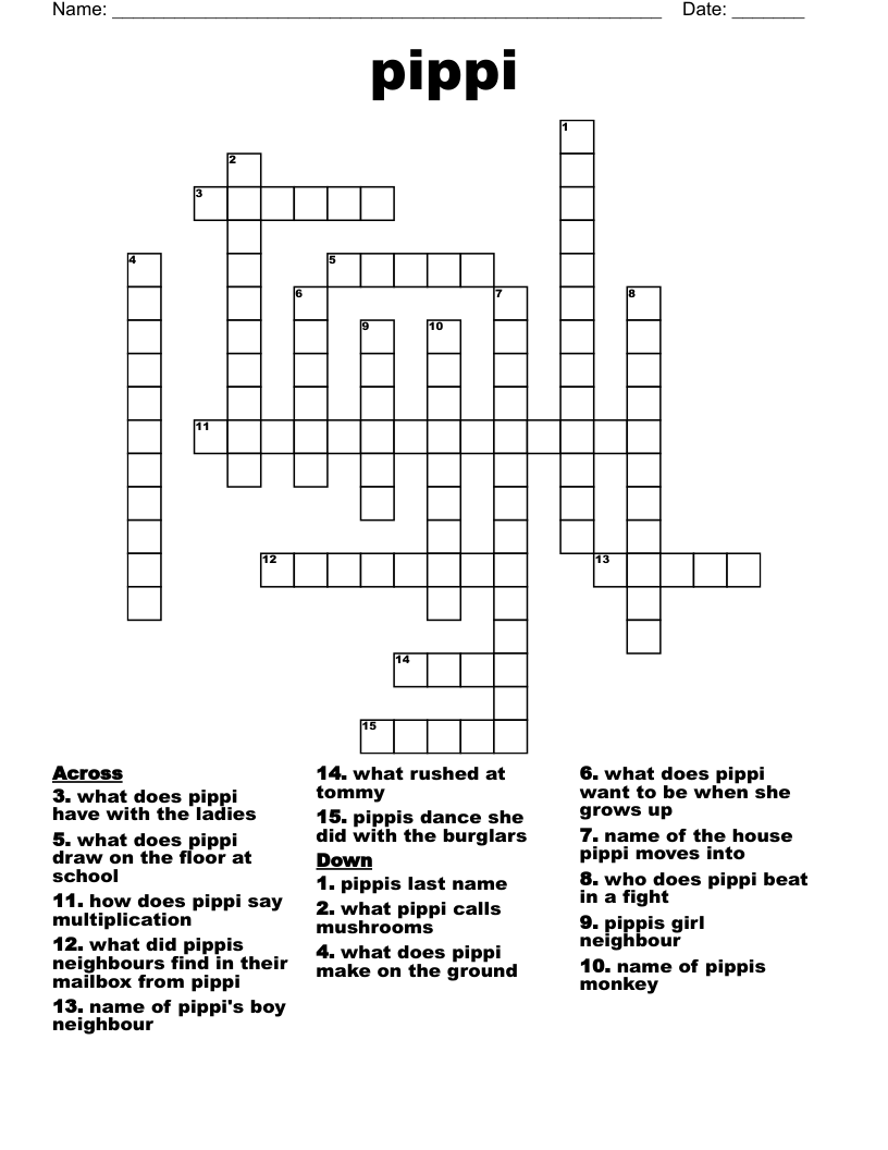 pippi  Crossword