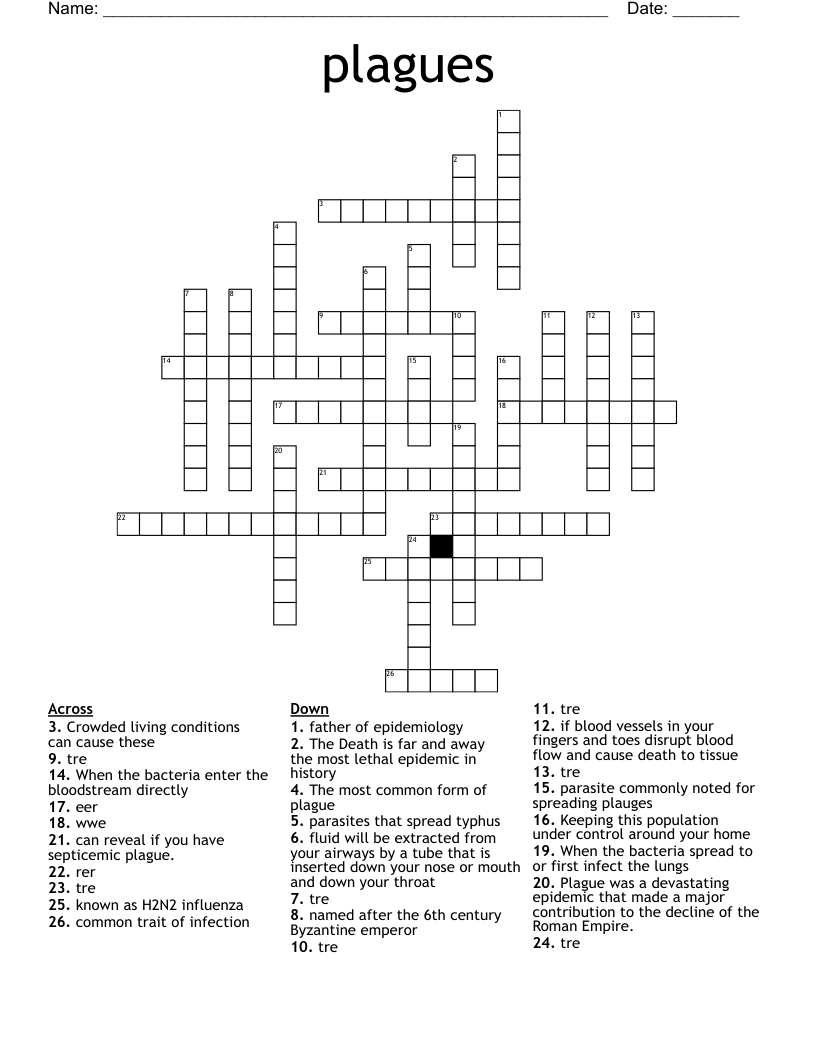 plagues Crossword