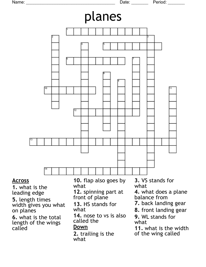 planes Crossword