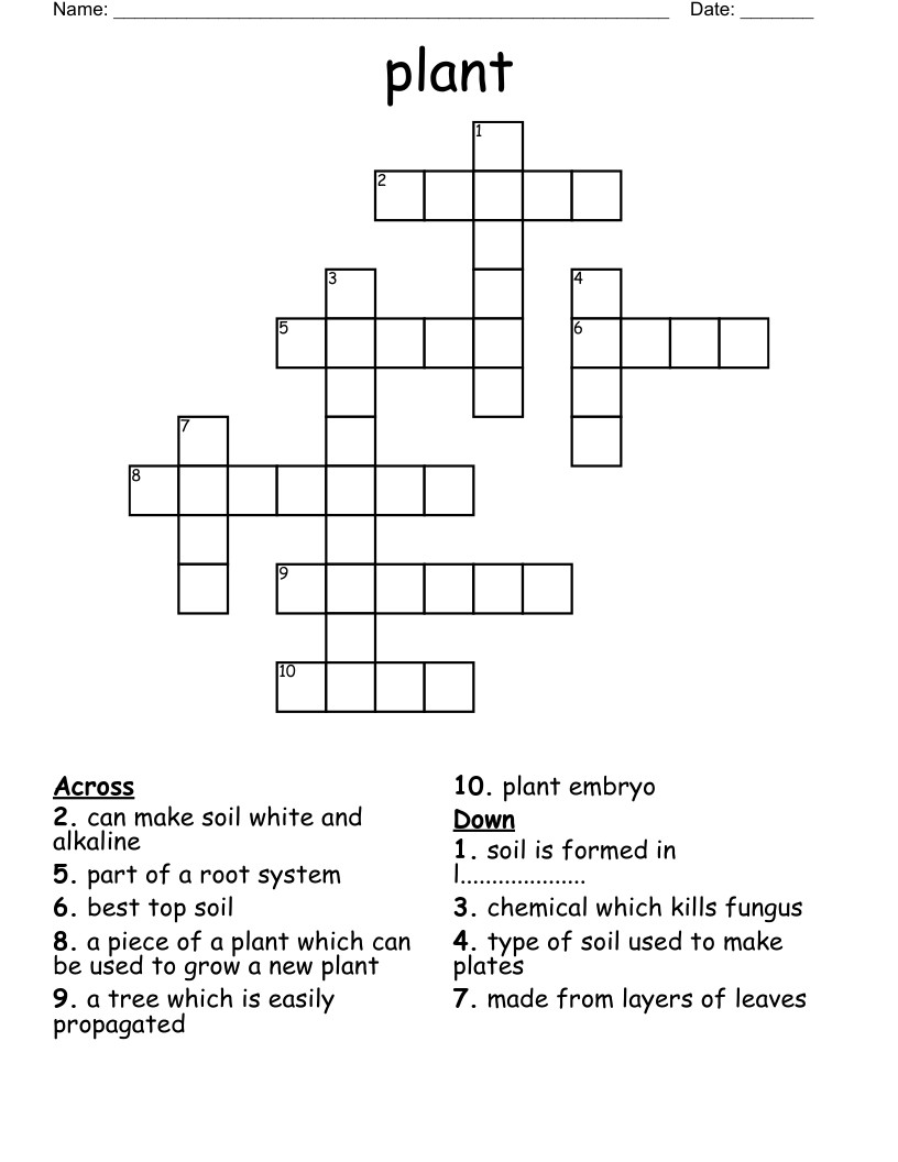 plant Crossword