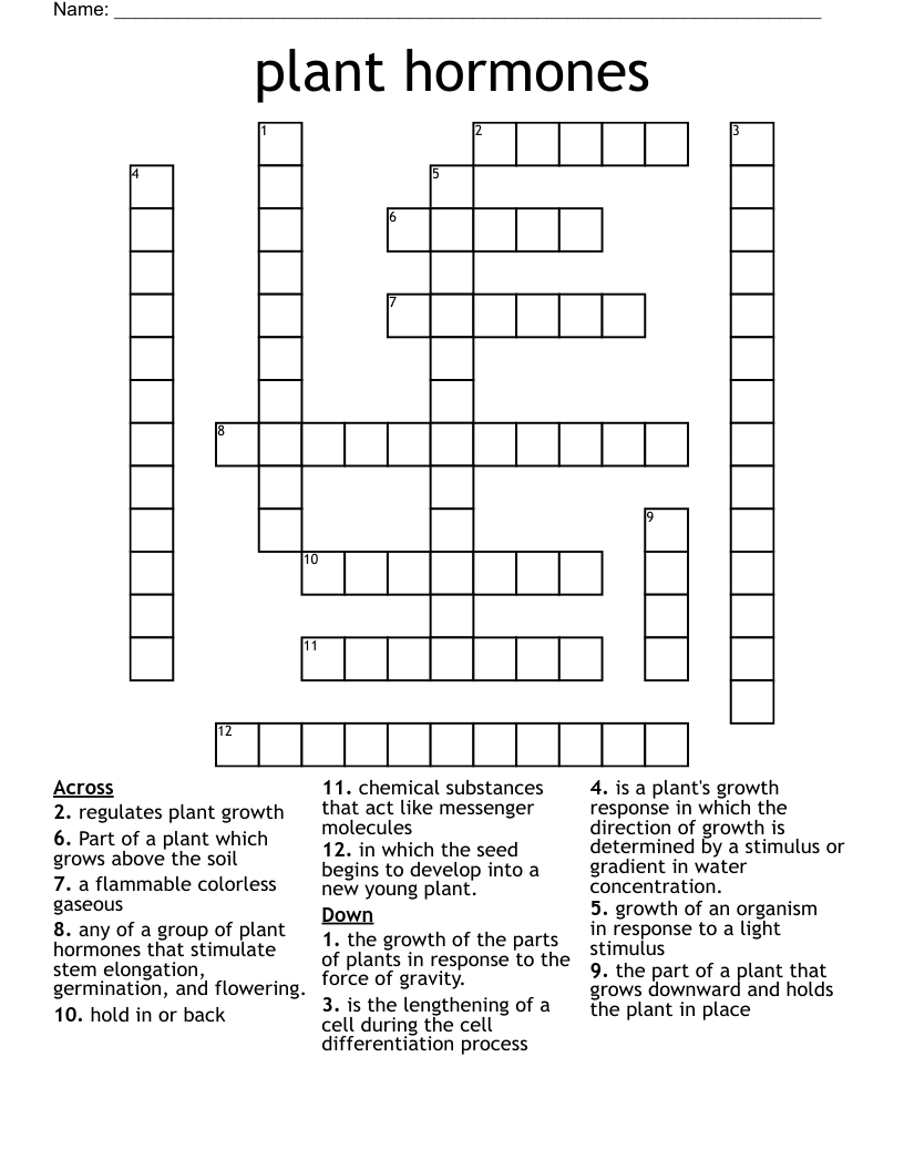 plant hormones Crossword
