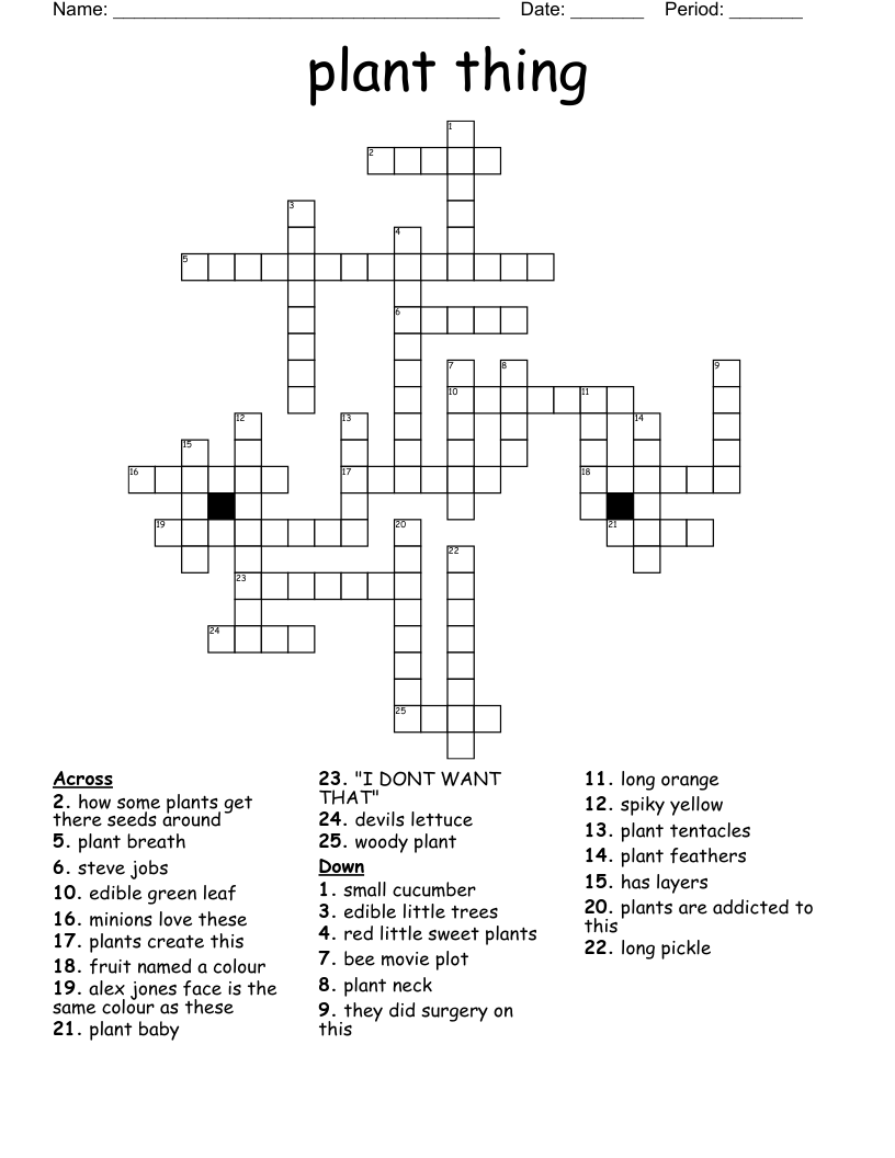 plant thing Crossword