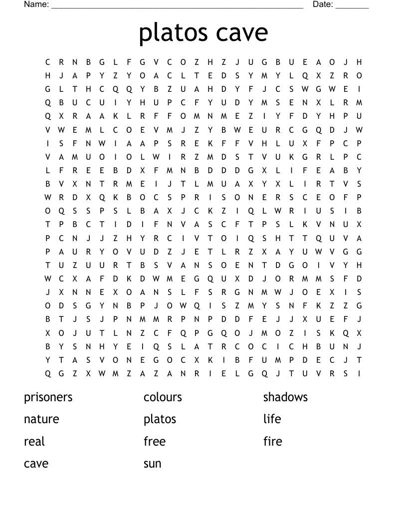 platos cave  Word Search