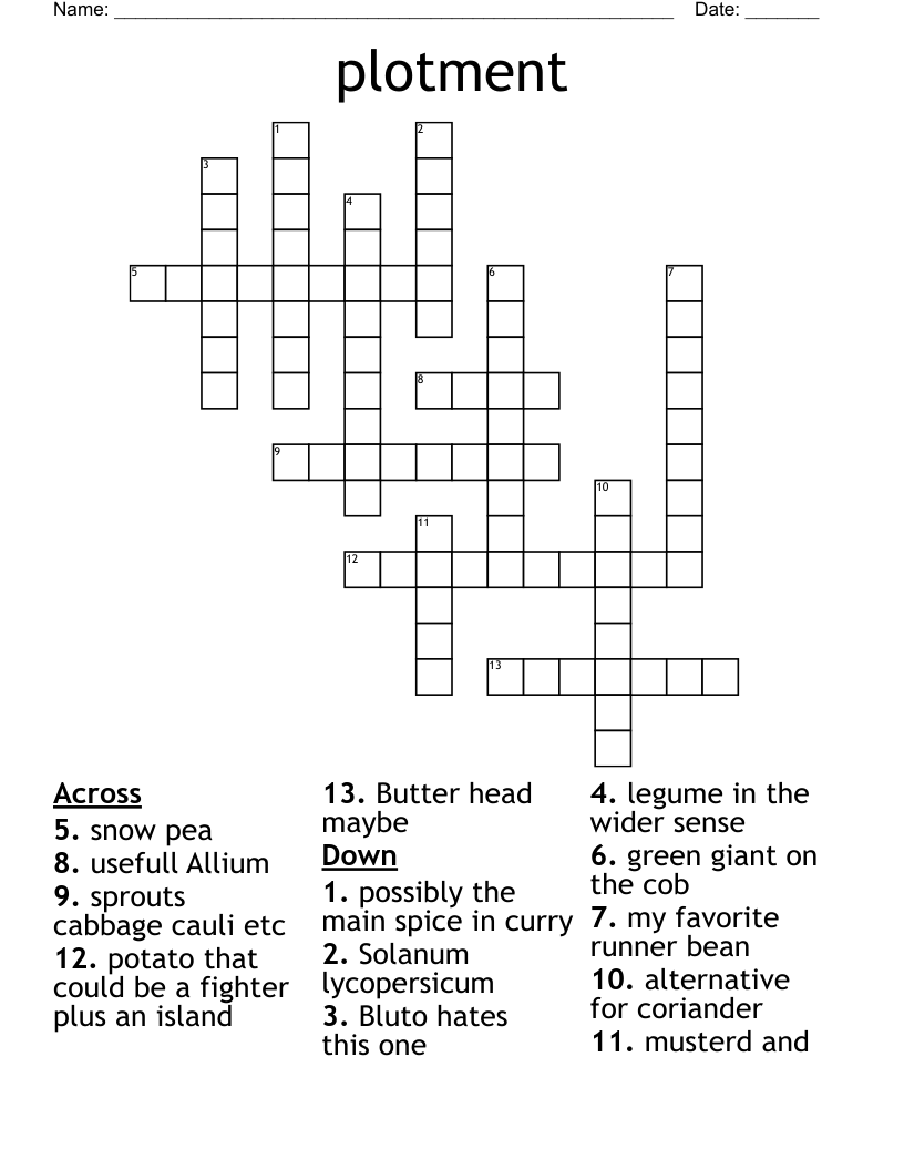 plotment Crossword