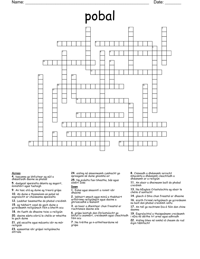 pobal Crossword