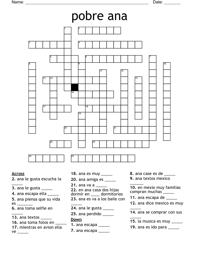 pobre ana Crossword