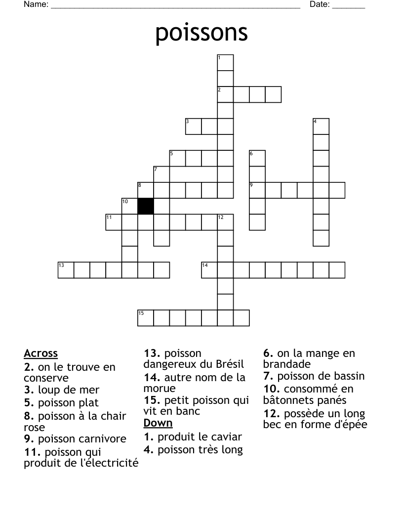 poissons Crossword