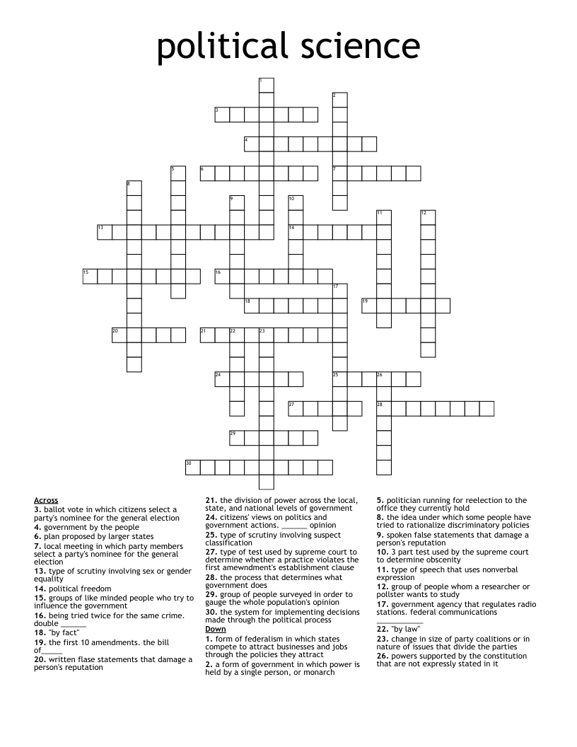 political science Crossword