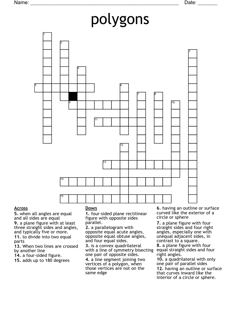 polygons Crossword