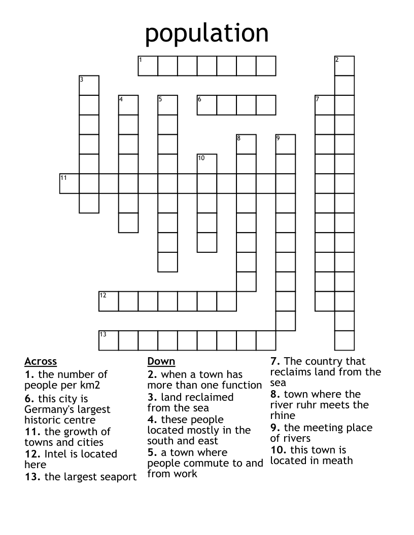 population Crossword