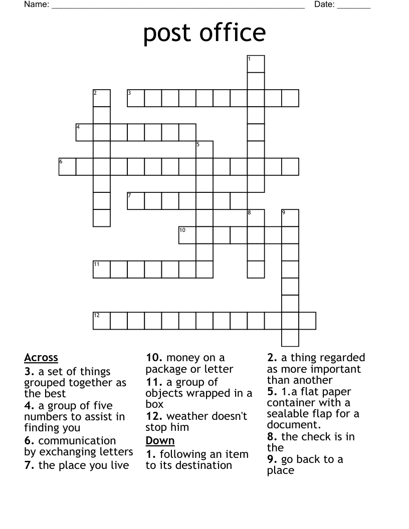 post office Crossword