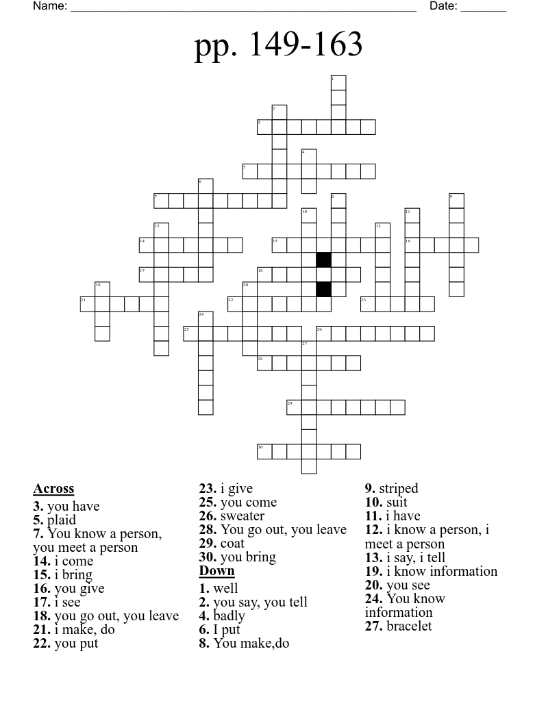 pp. 149-163 Crossword