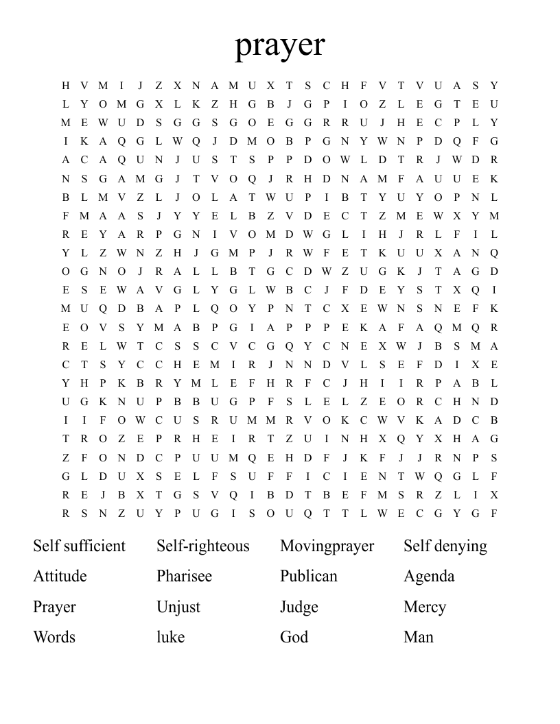 prayer  Word Search