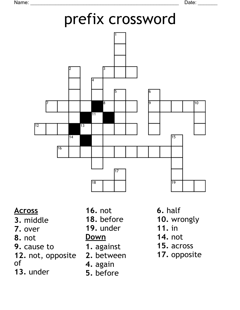 prefix crossword 