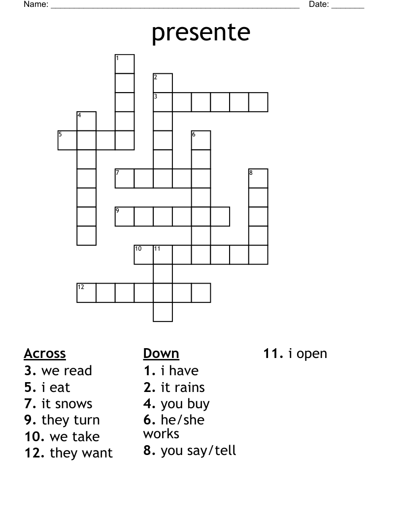 presente Crossword