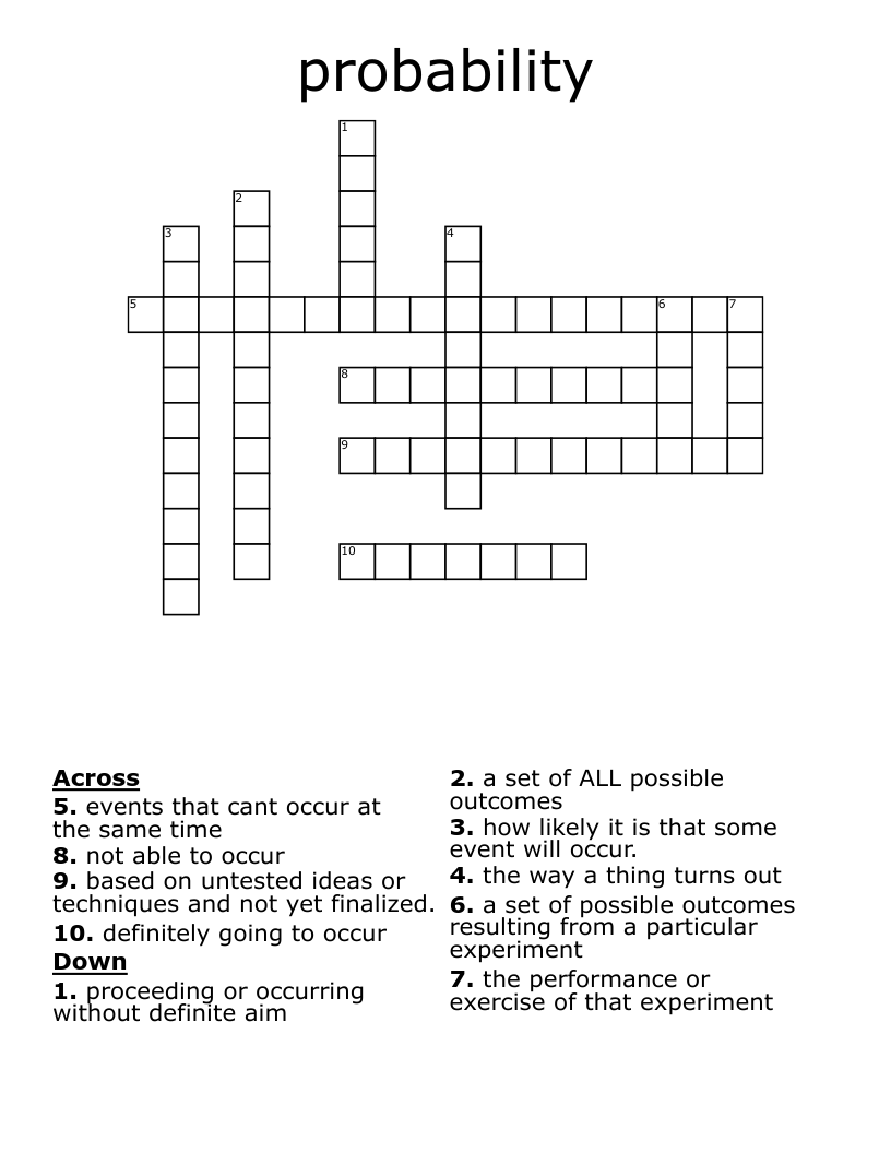 probability  Crossword