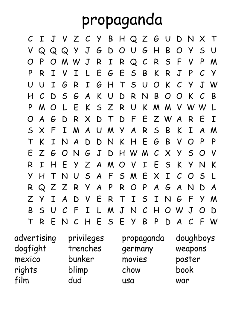 propaganda Word Search