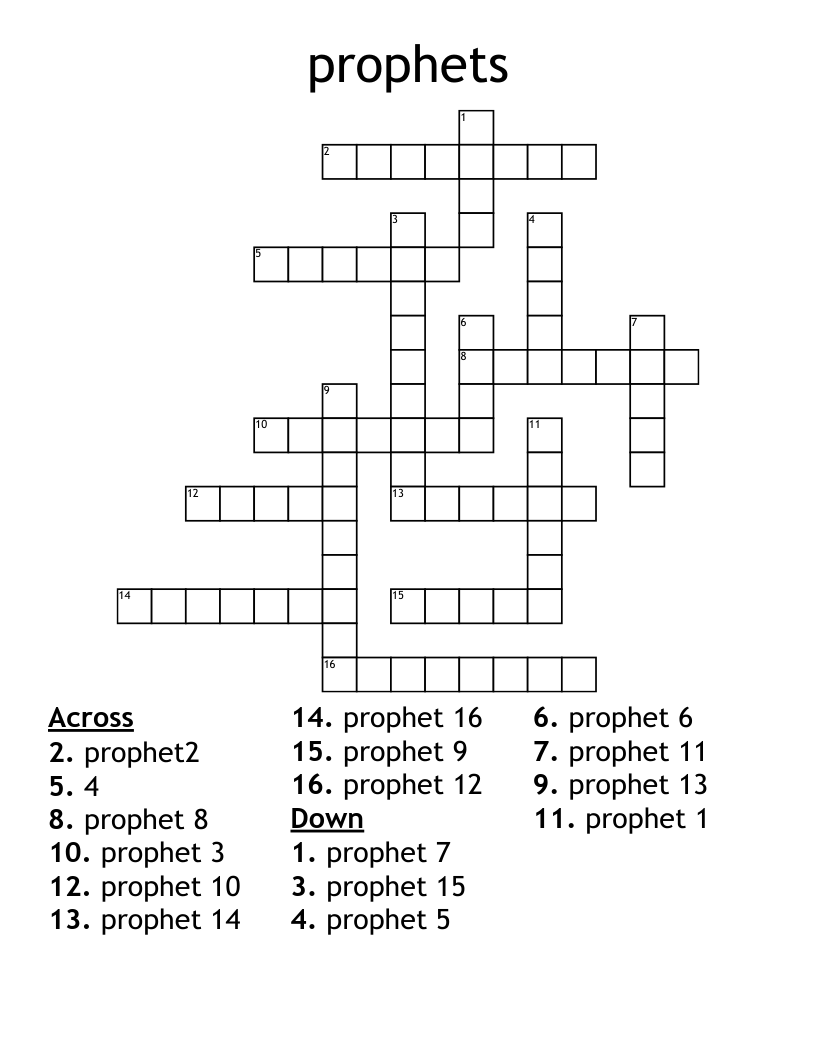 prophets Crossword