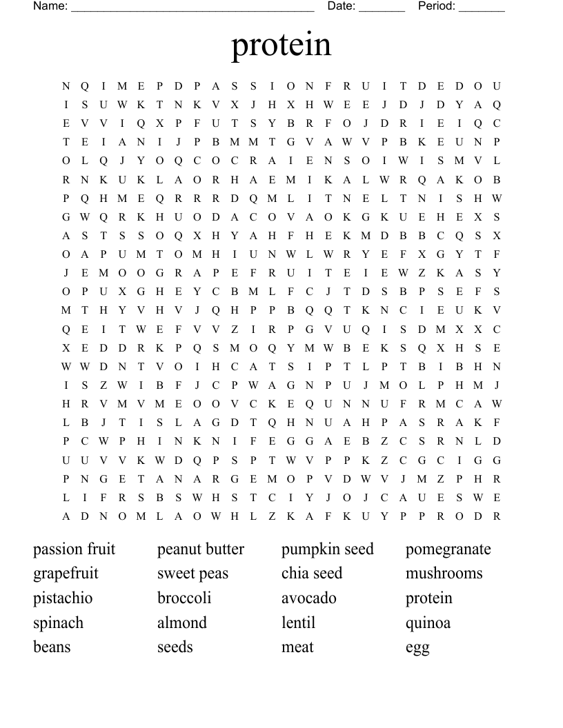 protein  Word Search