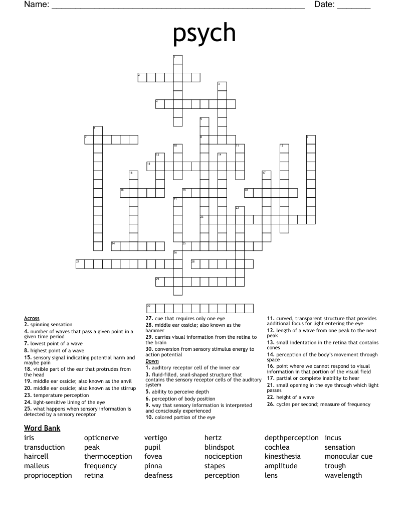 psych Crossword