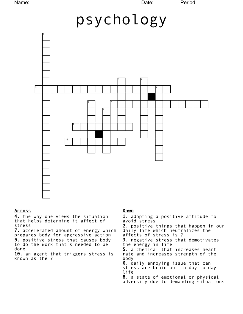 psychology Crossword