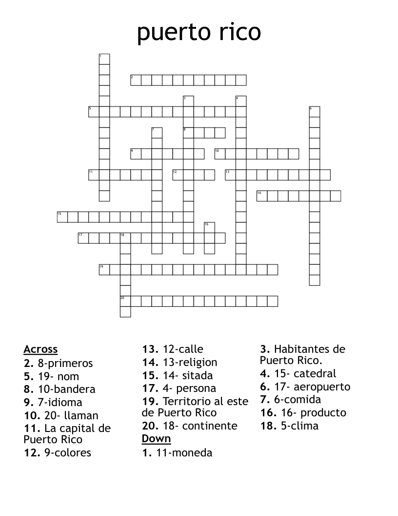 puerto rico Crossword