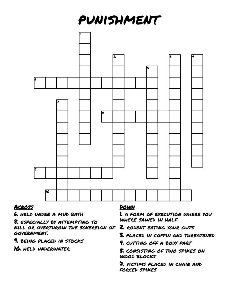 punishment Crossword