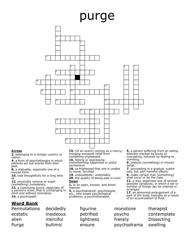 purge Crossword