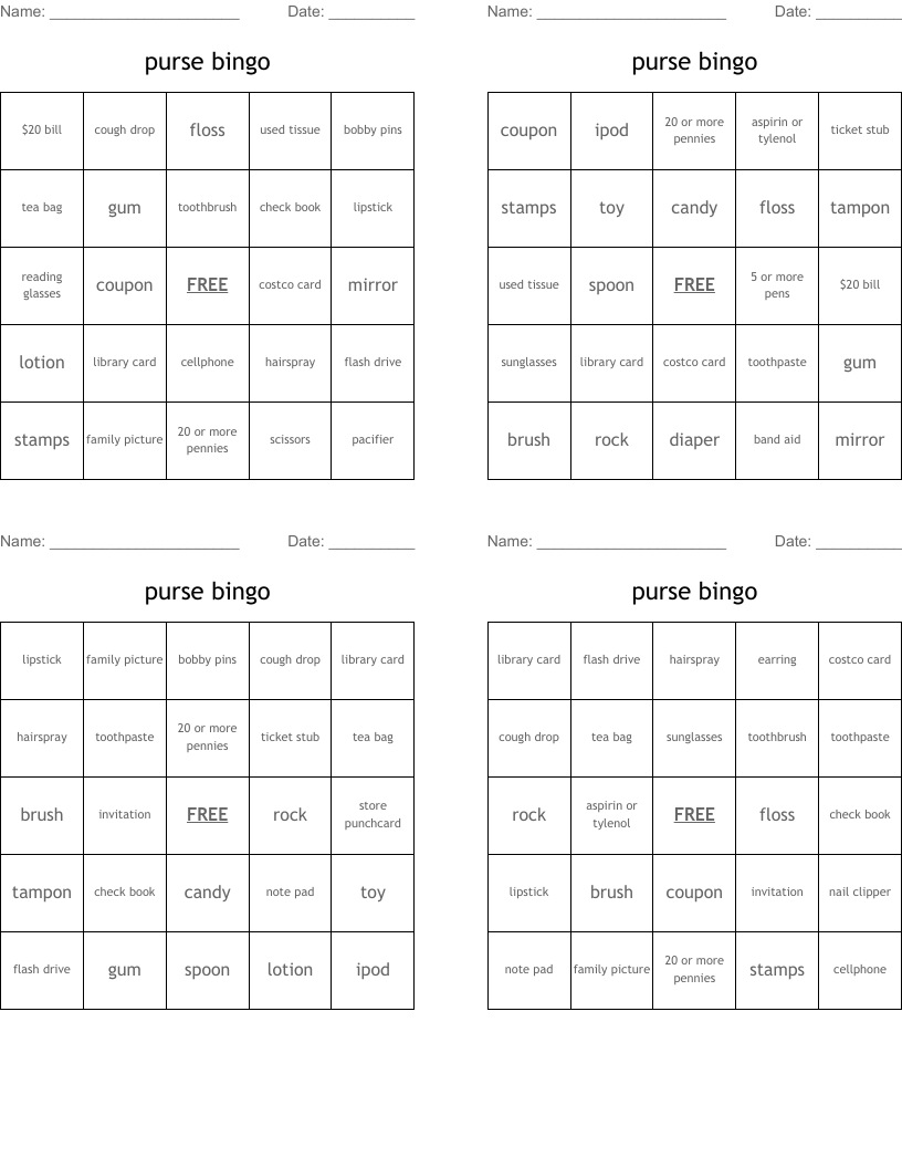 purse bingo