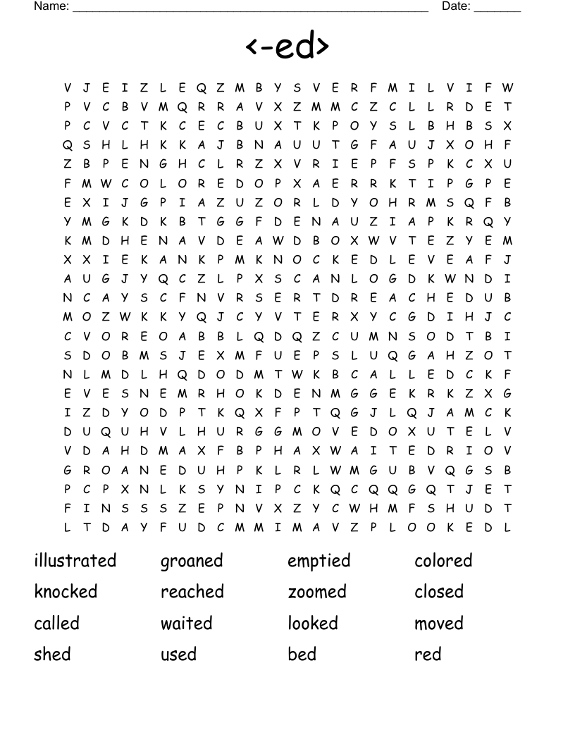 <-ed> Word Search