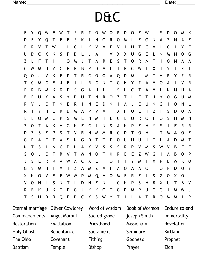 D&C Word Search