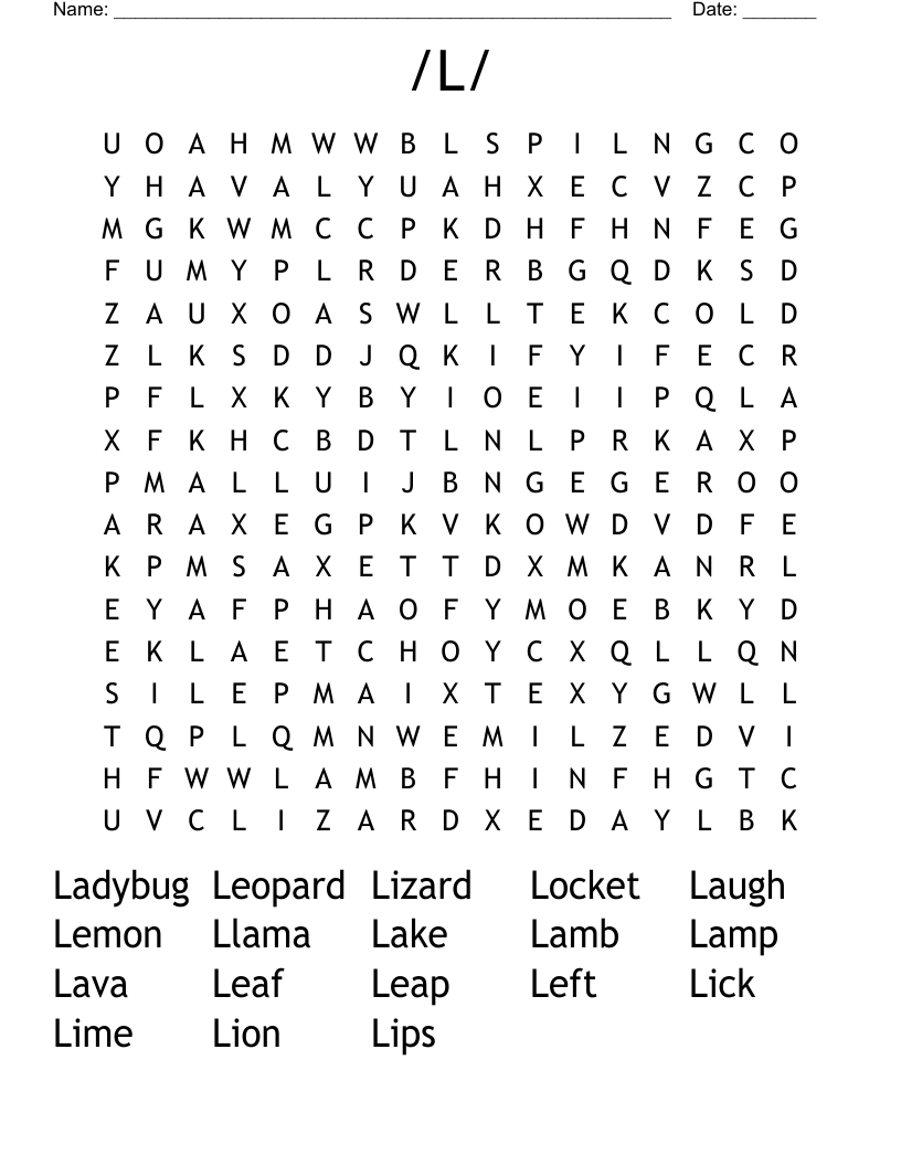 /L/ Word Search